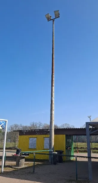 Standfestigkeitsprüfung der Flutlichtmasten an der BMX-Bahn Neusurenland