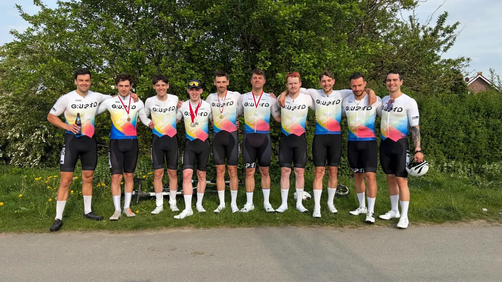 Teamfoto der RG Hamburg bei den Meisterschaften in Rieps