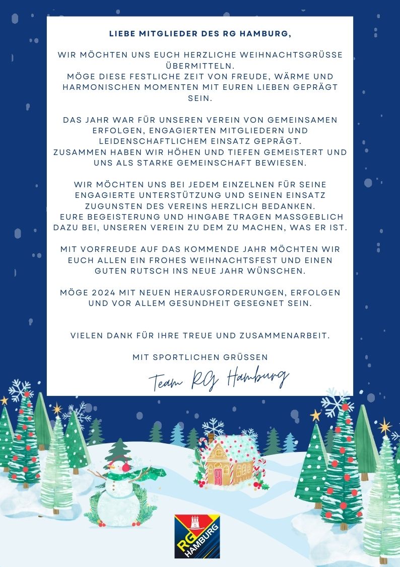 Weihnachtsgrüße vom Vorstand und der Spartenleitung